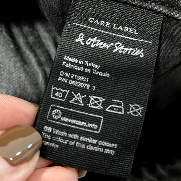 &‎ Other Stories Favorite Cut Cropped High Waist Acid Wash Grey Jeans Size 28 - Picture 7 of 8